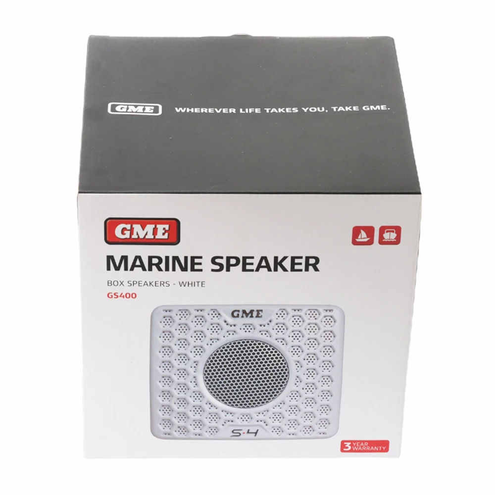 GME GS400 S-4 Marine Box Speakers 80W White 3 GME GS400 S-4 Marine Box Speakers 80W White